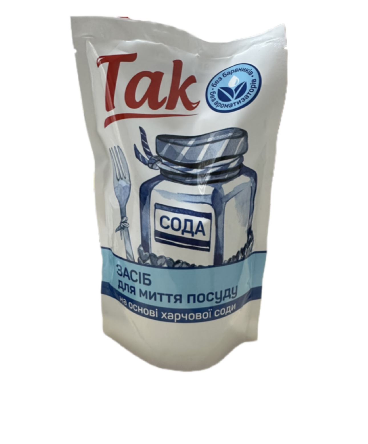 Засіб для миття посуду на основі харчової соди ТАК, 0,465 мл., дой-пак, DONAT